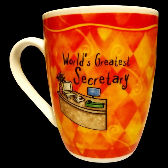 "World Greatest Secretary Vintage Coffee/Tea Mug H & H Fine Porcelain Mug Gift - Picture 1 of 14